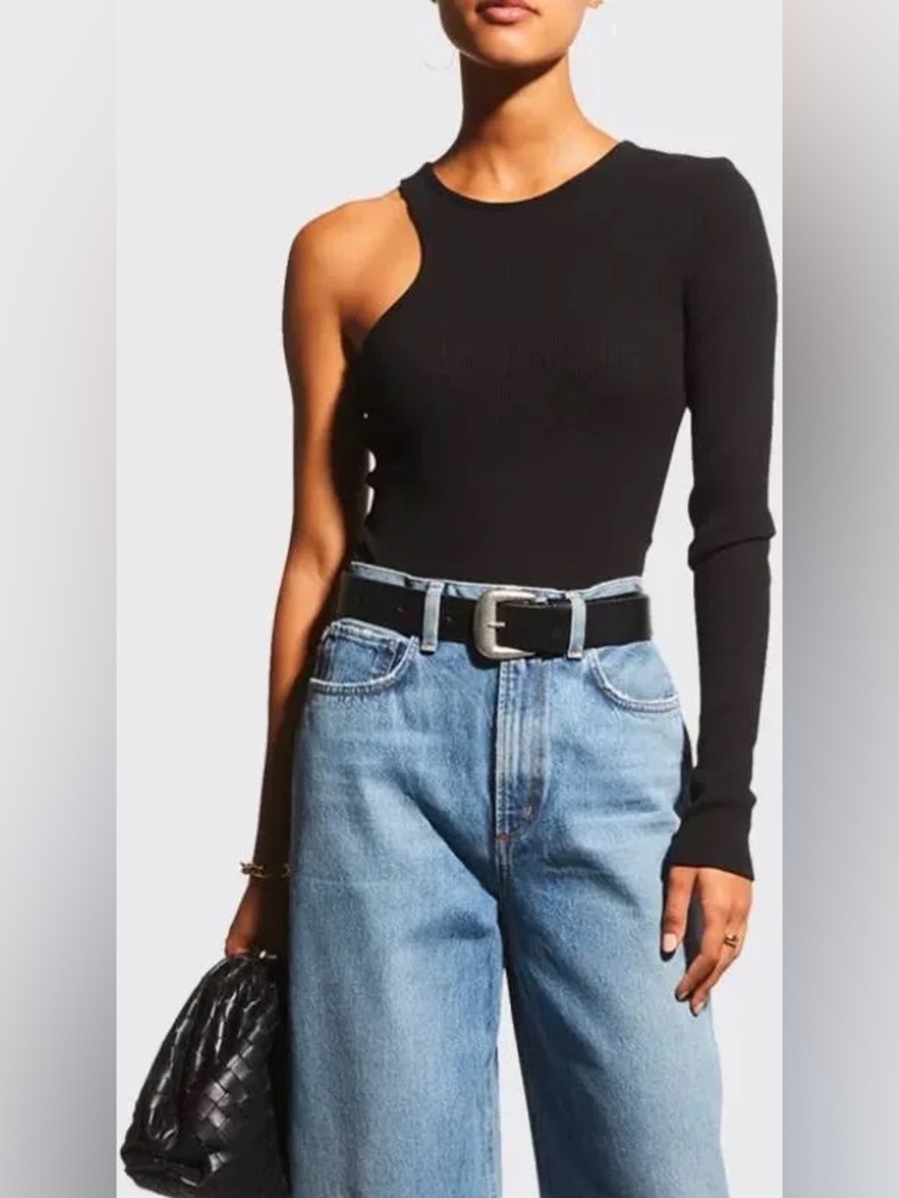 Agolde Bea Black One-Arm Ribbed Bodysuit ❤️❤️